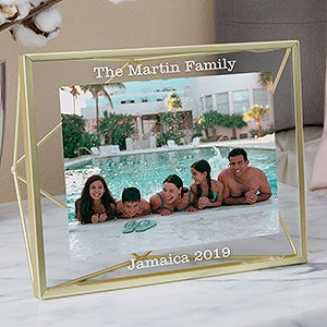 Favorite Travels Glass & Gold Engraved Photo Frame