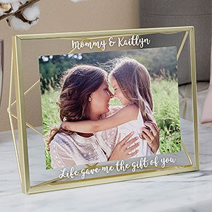 Engraved Photo Frame - Gold Prisma Glass