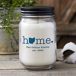 Home State Personalized Farmhouse Candle Jar