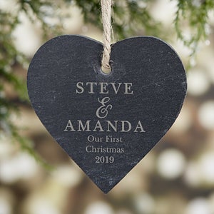 So In Love Engraved Slate Couple Ornament