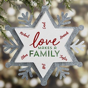 Love Makes A Family Personalized Galvanized Ornament