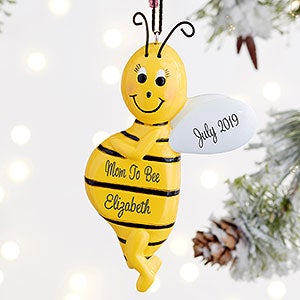 Mom To Bee Personalized Expecting Ornament