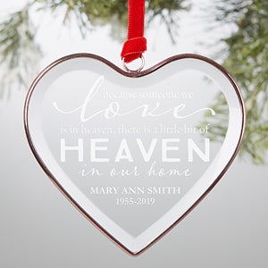 Personalized Glass Heart Memorial Ornament