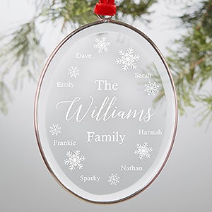 Engraved Glass Personalized Family Ornament