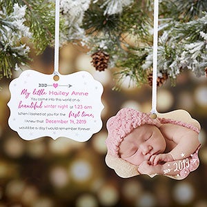 Baby Photo Ornament - Baby's Birth Story