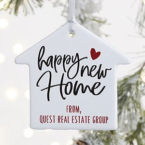 Happy New Home 1 Sided Personalized House Ornament