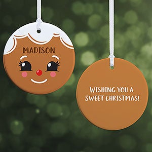 Gingerbread Character Small Custom Christmas Ornament