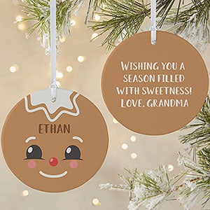 Gingerbread Character Large Custom Christmas Ornament