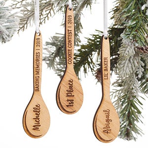 Best Chef Personalized Natural Wooden Spoon Ornament