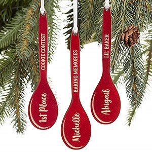 Best Chef Personalized Red Wooden Spoon Ornament