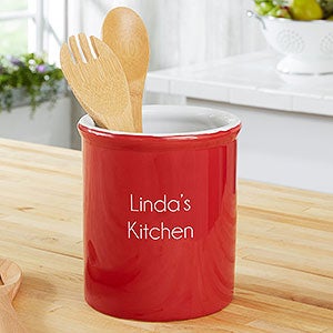 Personalized Classic Red Kitchen Utensil Holder