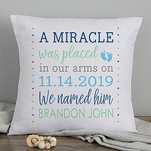 Baby Boy's Story Large Keepsake Pillow