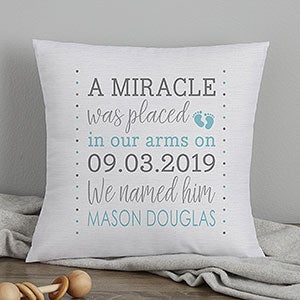 Baby Boy's Story Small Keepsake Pillow