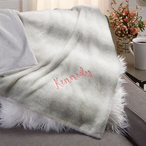 Personalized Faux Fur Throw Blanket