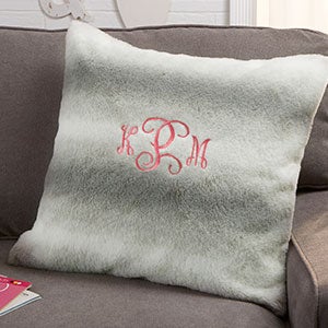 Personalized Faux Fur Throw Pillow