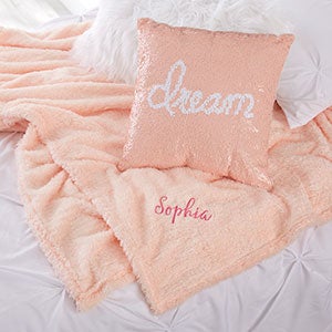 Personalized Shimmer Throw Blanket & Mermaid Pillow Set