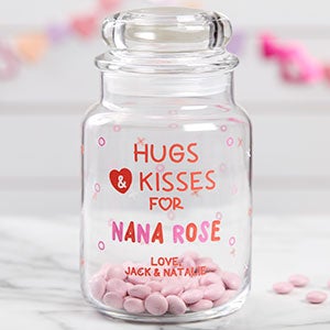 Hugs & Kisses Personalized Candy Jar