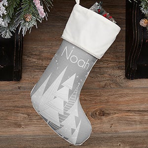 Frosty Neutrals Personalized Ivory Christmas Stockings