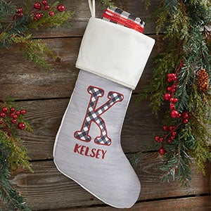 Farmhouse Christmas Personalized Ivory Christmas Stockings