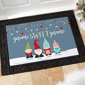 Gnome Family 18x27 Personalized Doormat