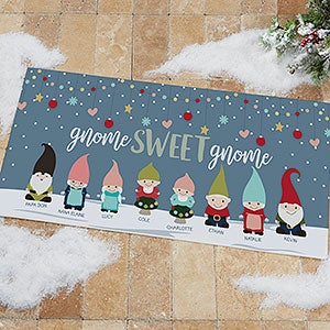 Gnome Family 24x48 Personalized Doormat