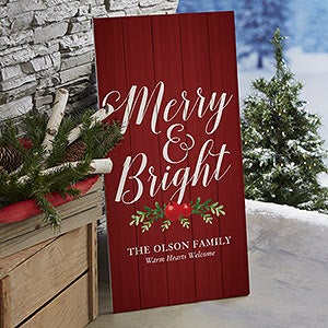 Nostalgic Noel Personalized Standing Wood Sign