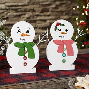 Snowman Face 9.5 Wooden Snowman