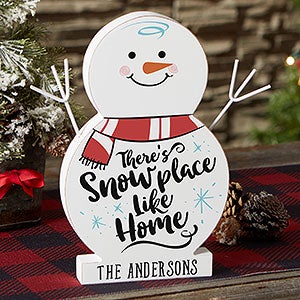 Snowplace Like Home Small Personalized Wood Snowman