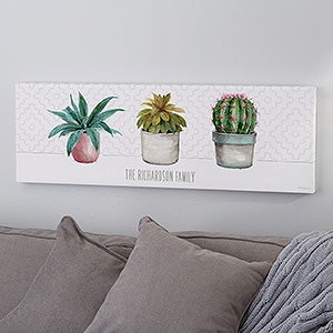 Mixed Cactus & Succulents Personalized Canvas Print - 16x42