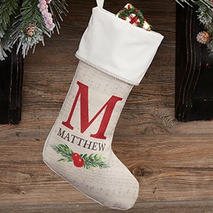 Nostalgic Noel Ivory Initial Christmas Stockings