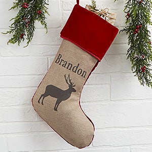 Outdoorsmen Personalized Burgundy Christmas Stockings