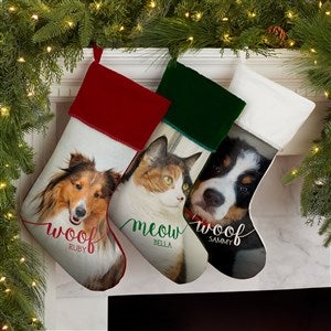 Dog & Cat Personalized Pet Photo Christmas Stockings - 21884