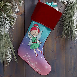 Fairy Personalized Burgundy Christmas Stockings