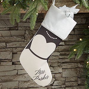 Bride & Groom Personalized Ivory Christmas Stockings