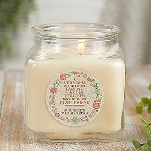 My Grandma, My Friend 10 oz Vanilla Bean Scented Candle Jar