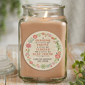 My Grandma, My Friend 18 oz Walnut Coffee Scented Candle Jar