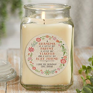 My Grandma, My Friend 18 oz Vanilla Bean Scented Candle Jar