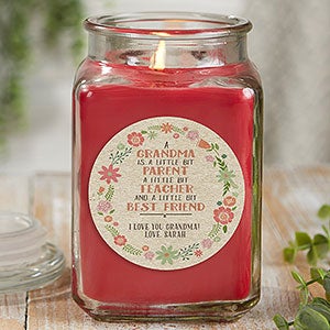 My Grandma, My Friend 18 oz Cinnamon Spice Scented Candle Jar