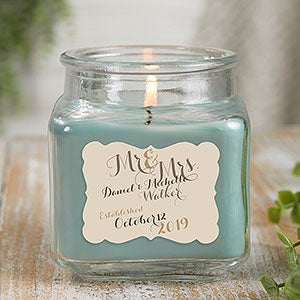 Mr & Mrs 10 oz Eucalyptus Spa Scented Candle Jar