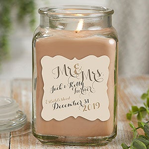 Mr & Mrs 18 oz Walnut Coffee Cake Scented Candle Jar