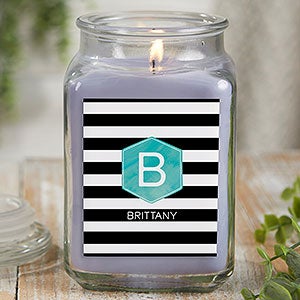 Modern Stripe 18 oz Lilac Scented Candle Jar