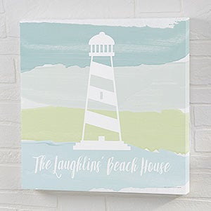 Seaside Swatch Lighthouse Personalized 16x16 Canvas Print