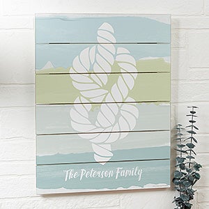 Seaside Swatch Knot Personalized 16x20 Shiplap Sign