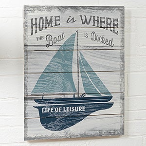 Personalized 16x20 Sign - Home Is Where The Boat Is