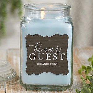 Be Our Guest Personalized 18 oz Crystal Waters Candle Jar