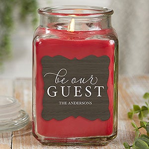 Be Our Guest Personalized 18 oz Cinnamon Spice Candle Jar