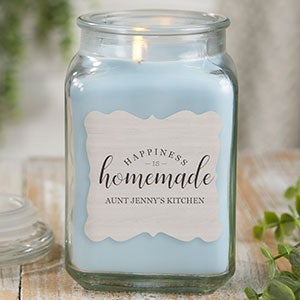 Happiness Is Homemade 18 oz Crystal Waters Scented Candle Jar