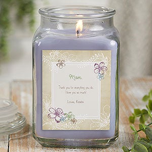 For Her Personalized 18 oz Lilac Scented Candle Jar