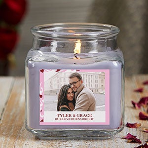 Sweethearts 10 oz Lilac Scented Photo Candle Jar