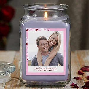 Sweethearts 18 oz Lilac Scented Photo Candle Jar